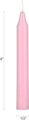 Miniatura 2 de Mega Candles 20 piezas Velas Cónicas Mini Exquisitas Sin Perfume Color Rosa, 4 Pulgadas de Alto x 12 Pulgada de Diámetro, Campanillas Mágicas,