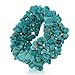 Large Wide Stabilized Turquoise Cluster Chips Bib Statement Collar Necklace Stretch Bracelet For Women Jewelry Set