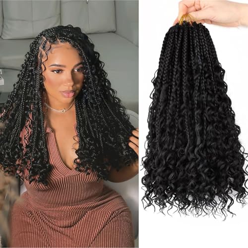 LYCSOU Goddess Box Braids Crochet Hair - 14 Inch...