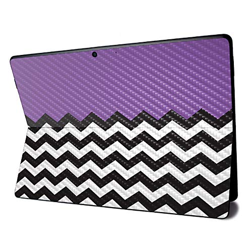 Image of MightySkins Carbon Fiber Skin for Microsoft Surface Pro X - Purple Chevron | Textured Carbon Fiber Finish | Easy to Apply, Remove, and Change Styles | Made in The USA