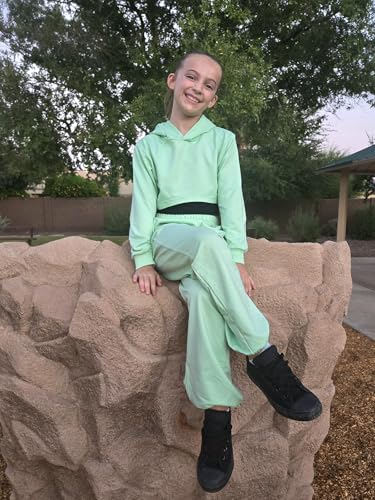Image of Girls 3 Piece Outfits Sweatsuit Long Sleeve Hoodie Sweatshirt and Sweatpant Kids Clothing Sets Size 5-12