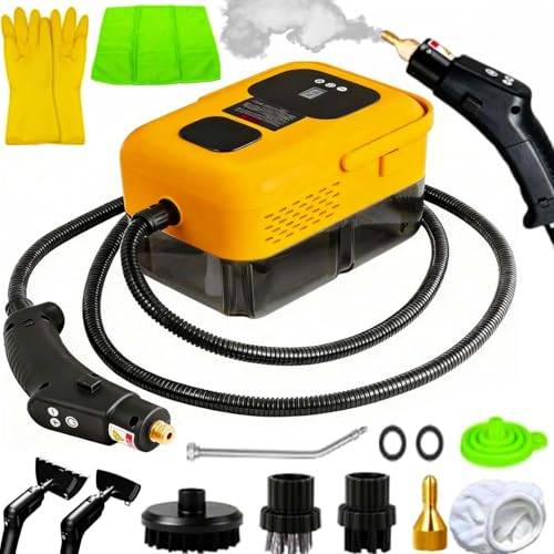 Nettoyeur Vapeur Steamer Portable, 2500w 9 Vitesses Réglables Nettoyeur Vapeur Haute Pression Professionnel pour Tous Les Meubles de Cuisine, Canapés, Sol, Salle de...