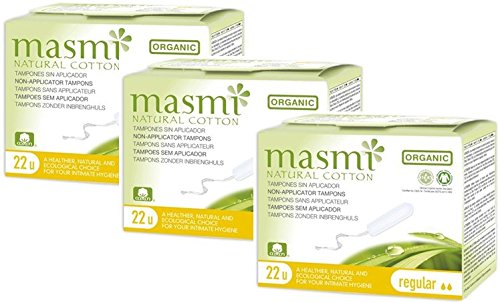 MasmiOrganic Tampons Made From Certified Organic Cotton – Pack of 3 (