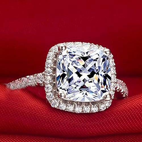Jude Jewelers Platinum Plated 4 Carat Princess Cut CZ Simulated Diamond Wedding Engagement Proposal Ring2