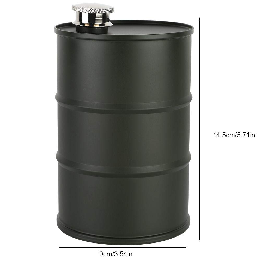 Petaca portátil de acero inoxidable de 700 ml con tapa de cierre, barril de cerveza, barril grande, color verde