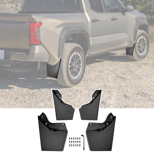 Image of Mud Flaps for 2024 2025 2026 Toyota Tacoma Mudguards Only No Drill Splash Guards Front & Rear Truck Mud Guards with Hardware Accessories Mudflaps Set(4pcs)