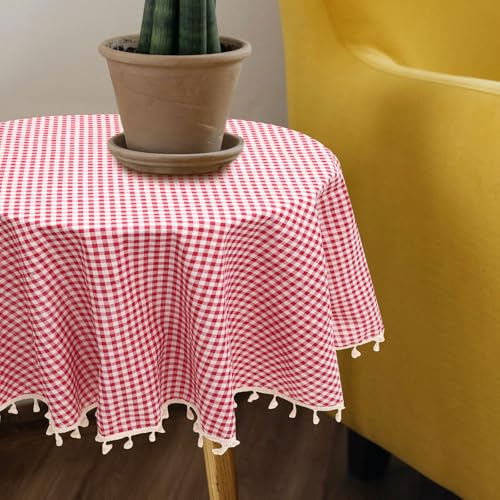 Nappe ronde en coton-polyester de qualité supérieure pour table