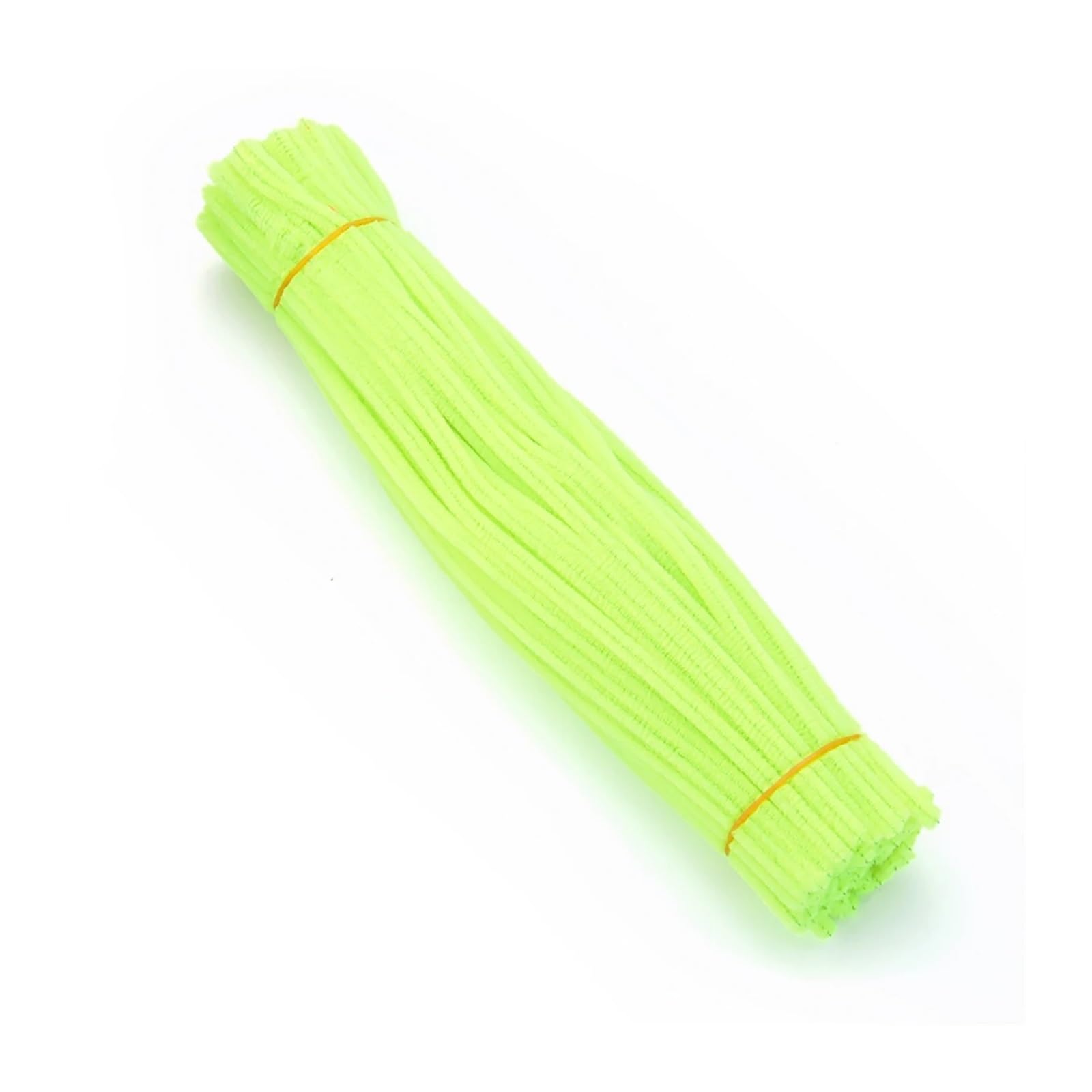 TGDGFKIAS Cure-pipes pour loisirs créatifs, Cure-pipes tiges chenille 30 cm paquet de 100 fournitures d'artisanat multicolores(Fluorescent Green)