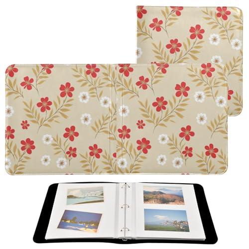 Álbum de Fotos Autoadhesivo DIY de FLildon con Flores Naturales, Encuadernación de 3 Anillos, 40 Páginas, Tamaño 8x10 miniatura 2