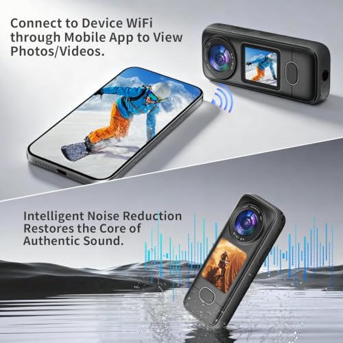 Image of 4K Action Camera, 3.5Hrs Battery Life Body Camera Hands-Free Recording, IPX6 Waterproof Portable Vlogging Camera with 1.4 inch HD Screen, Video Recorder with WiFi for Travel, Cycling, Motorcycle, Bloggers