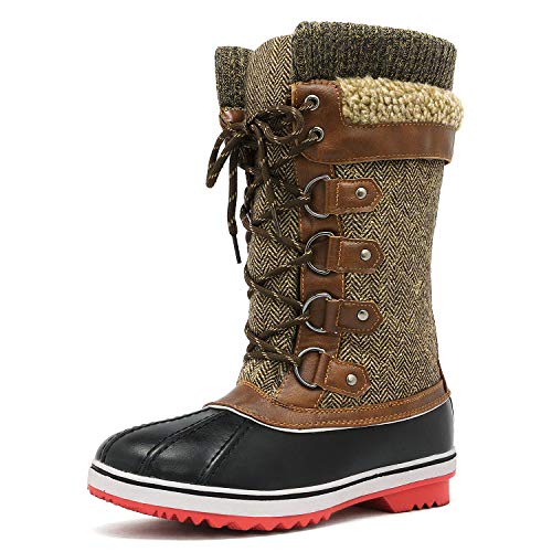 DREAM PAIRS Women's Mid-Calf Waterproof Winter Snow Boots MONTE_02 6 Brown