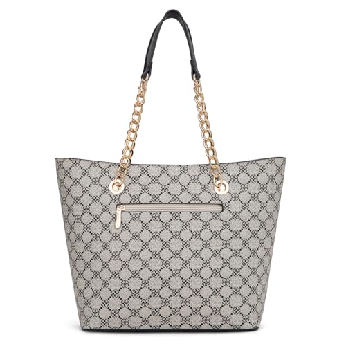 Image of Handbags for Women Chain Shoulder Vegan Leather Tote Bag Top Handle Handbag
