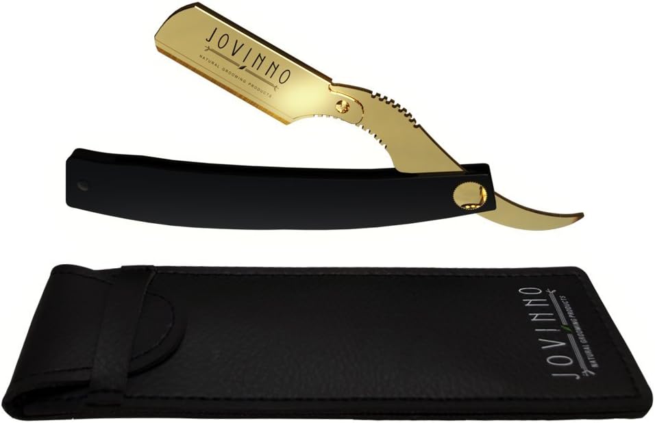 Jovinno - Premium Straight Edge Razor Professional Men's Hair Beard Shaving Salon Barber + FREE leather case