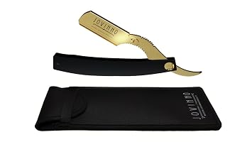Premium Straight Edge Razor Professional Mens Hair Beard Shaving Salon Barber + FREE leather case