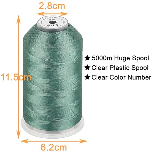 Image of New brothread - Single Huge Spool 5000M Each Polyester Embroidery Machine Thread 40WT for Commercial and Domestic Machines - Seacrest