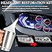 Car Headlight Restoration Kit, Auto Headlight Lens Polish Repair Kit Atomizing Cup Headlight Vapor Renovation Tool with 200ml Liquid for Repair of Scratch,Yellowed, Haze, Oxidized, Cracked Headlights