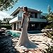 Off-Shoulder Satin Mermaid Wedding Dress - Pleated Train with French-Style Sweep M White