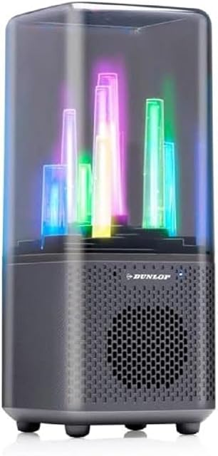 Dunlop głośnik Bluetooth ze światłem  9 diod LED  1200 mAh  218 x 95 x 93 mm  czarny