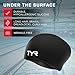 TYR Adult Long Hair Silicone Wrinkle Free Swim Cap for Braids, Dreadlocks, Streamlined Swim, Hair Protection