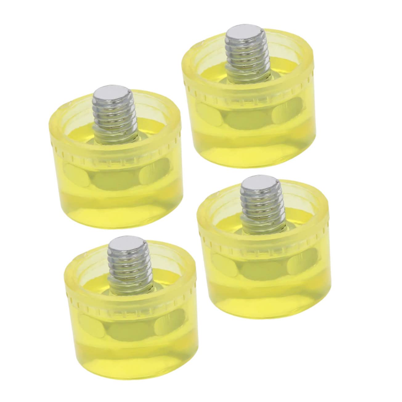 Mikikit 4 Pcs Rubber Hammer Mallet Head Tips Tip Hammer Replacement Face for Hammer Replacement Mallet Heads Hammer Repair Parts Hammer Head Hammers Mallet Hammer Replacement Yellow