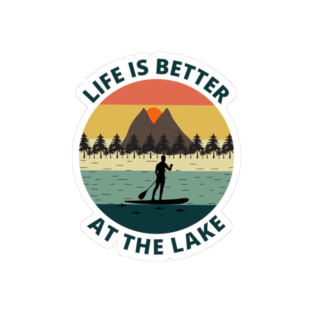 Lake Life Paddleboard Sticker - SUP Vinyl Decal for Water Lovers & Outdoor Enthusiasts