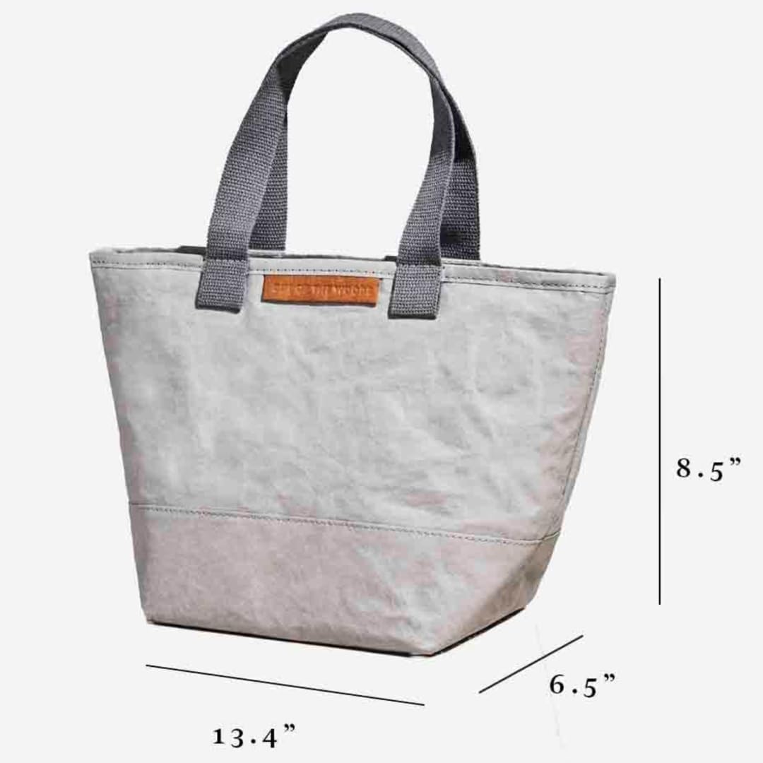 Out of the Woods Mini Shopper Lunch Cooler, Reusable & Eco-Friendly, Thick Insulation, Carrying Handles, Zipper Closure, Washable Paper, Black
