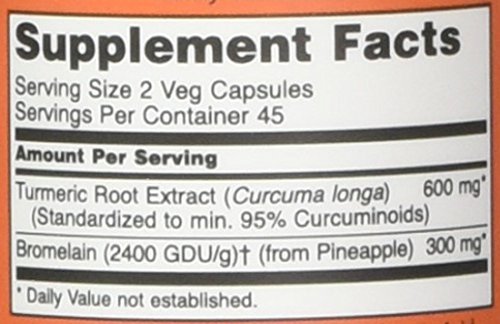 NOW Foods Turmeric & Bromelain, 90 Vegetable Capsule (2 Pack) - Image 4