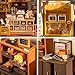 Rolife DIY Miniature Doll House Kit, Build Becka's Bakery Diorama House Building Set with LED Room Hobby Craft for Aduls Uniue Gifts for Adults