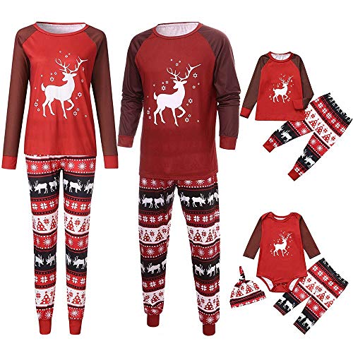 Preisvergleich Produktbild Cooljun 2019 Ugly Weihnachten Pyjama Schlafanzug Familie Weihnachts Xmas Weihnachtspyjama Nachtwäsche Hausanzug Sleepwear Sweater Set Damen Herren Kinder Mädchen Jungen (L, Mom)