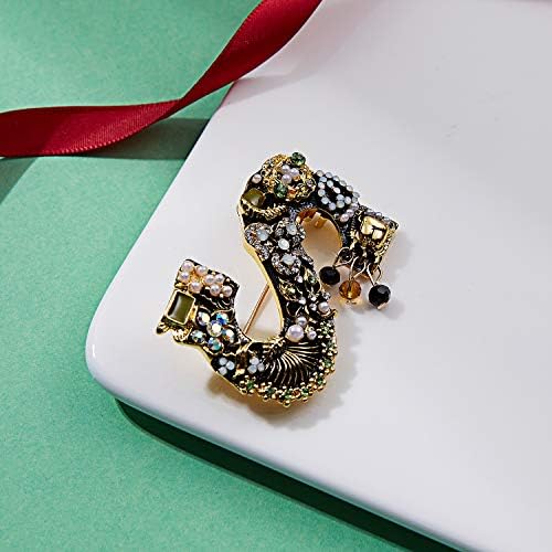 RINHOO Crystal Pearl Initial Brooch Gold Plated Enamel Colorful Letter Alphabet Breastpin Pin Jewelry for GIFTS — 사진 3