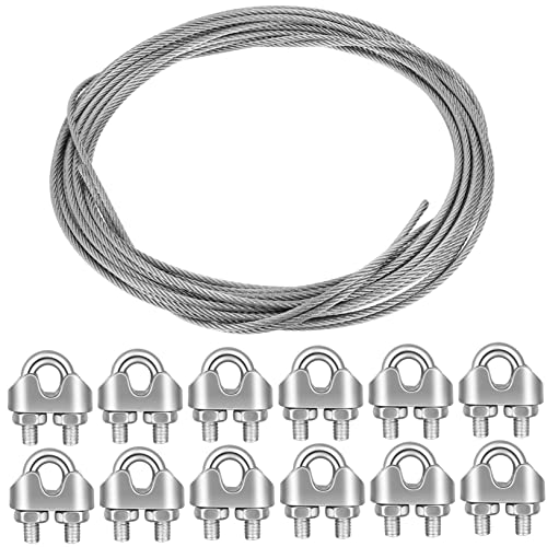 SOLUSTRE Set of Rope Cable Clips Steel Wire u Saddle Fasteners Tension Wire Clamps for Rigging Shade Sails Patio Lights
