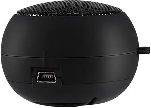 External Speaker, Retractable Mini Portable Plug and Play Clear Travel Speaker with Built-in Battery Suitable for Smart Phone, Computer, Laptop Computer, MP3 Player(Black)