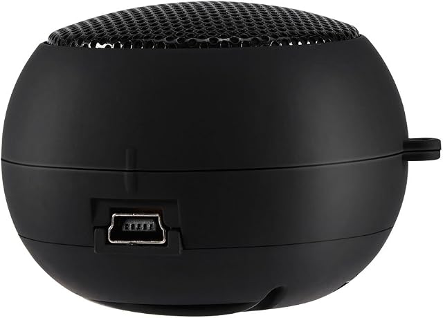 External Speaker, Retractable Mini Portable Plug and Play Clear Travel Speaker with Built-in Battery Suitable for Smart Phone, Computer, Laptop Computer, MP3 Player(Black)