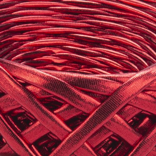 Image of YarnArt Metallic Club Yarn - Super Bulky T-Shirt Yarn, 100% Polyester, 6.35 oz (180g), 60 yds (55m), Shiny Multicolor Thread for Handbags, Chic Night Bags, and Crochet Projects (8112)