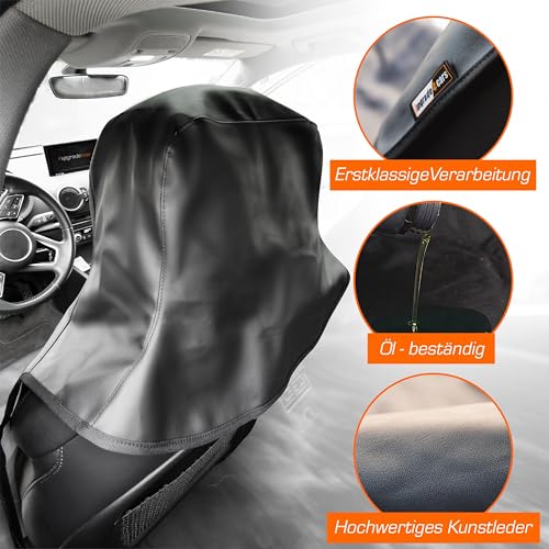 Upgrade4cars Autositzbezug Universal | wasserdichte Autositzauflage für Arbeit, Sport, Werkstatt Autositzschoner Vordersitze Fahrersitz Schonbezug Autozubehör Geschenke für Männer