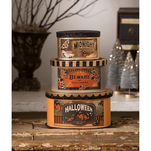 Boîtes à mites Halloween Bethany Lowe déco de table rétro boîte rangement carton - 4