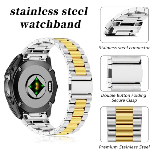 Correa metálica 20mm para reloj compatible Fenix 8 AMOLED 43mm miniatura 3