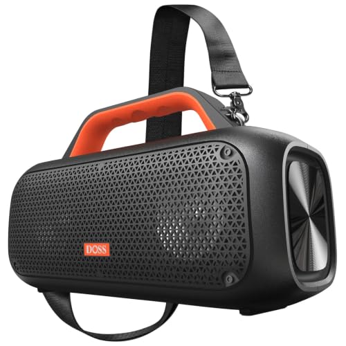DOSS Extreme Boom Portable Bluetooth Speaker with 60W Mighty Sound-Orange
