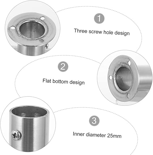 Miniatura 3 de SUPVOX 8 piezas de soporte de barra de brida para armario de montaje en brida, soporte de barra de armario, soporte de extremo de barra de armario,