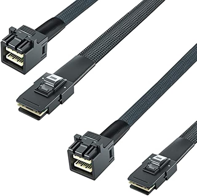 10Gtek [2 Pack] Internal Mini SAS HD SFF-8643 to Mini SAS SFF-8087 Cable, 0.5-Meter(1.6ft), Foldable, Flexible