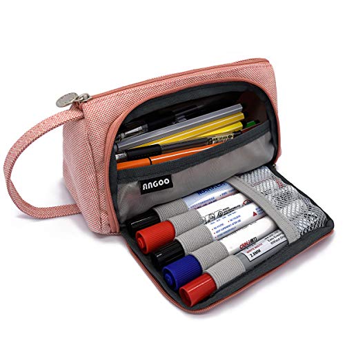 Preisvergleich Produktbild WEAVERBIRD Federmäppchen Rosa Groß, Bleistiftbeutel Federtaschen Teenager Studenten Mädchen, Etui Stifte, Makeup Tasche, Große Kapazität Briefpapier Pouch Stifte Etui Mäppchen mädchen teenager,Rosa