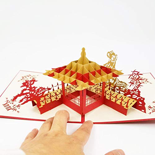 Pop Card Express Asian Pavilion Pop Up Greeting Card - Birthday Card, Just Because, Graduation Card, Valentine's Day Card, Anniversary Card, Wedding Card, Thank You Card (Asian Pavilion Pop Up Card) #TOP2