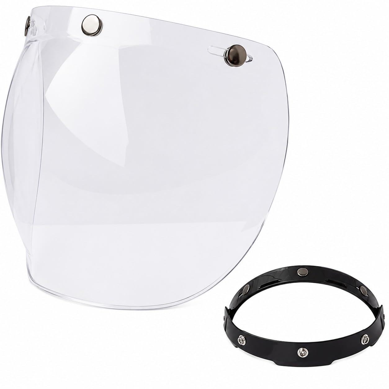 Visière à bulles jaune pour casque jet, pare-brise moto rétro pour balade urbaine - 8