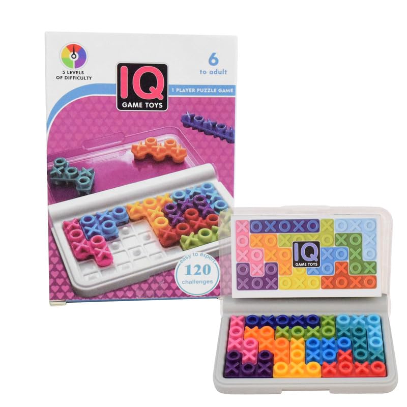 Image of IQ Toy, Colourful Theme, 1-Player Brain Teaser | 120 Challenges, 5 Levels of Difficulty, For Kids and Adults, Enhances Logic and Problem-Solving Skills