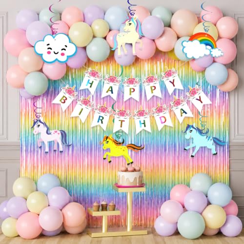 Image of Unicorn Theme Birthday Decoration Kit, Pack of 44 Pcs