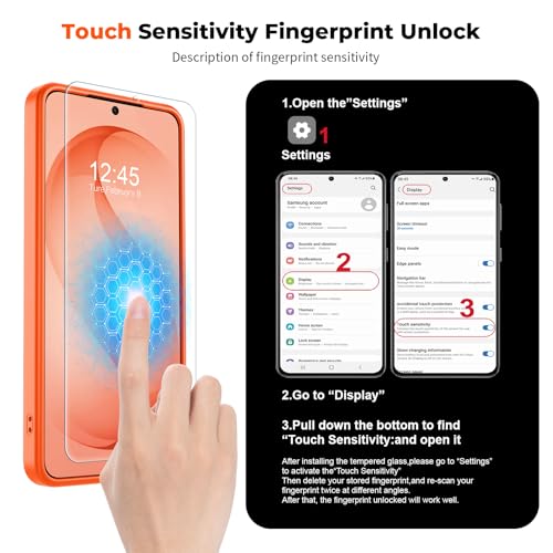 Image of SUPFINE Magnetic for Samsung Galaxy S26 Plus Case with Screen Protector, (Built-in Magnets) (Military Grade Drop Protection) Slim Translucent Shockproof Phone Case,Orange