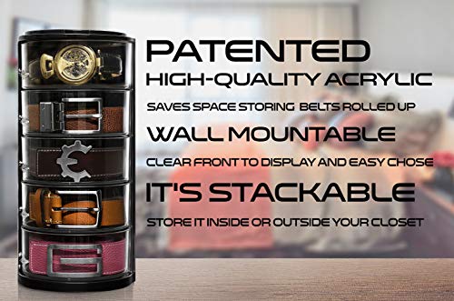 ELYPRO Gürtel-Organizer – Acryl-Organizer und Display für Accessoires wie Gürtel, Schmuck, Uhrenetui, Kosmetik, Make-up-Organizer, Fliegen, Armbänder, Handwerk, Spielzeug Kompakter Schrank-Organizer