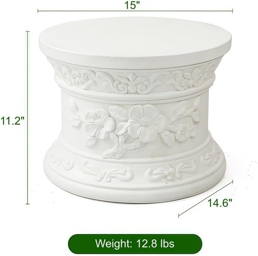 Roman Column Pedestal, Elegant Magnesium Oxide Garden Planter Urns for Villas, Gardens, Courtyards, Wedding Decorations, Retro Outdoor Flower Pots, Flower Stands, and Bases(J)