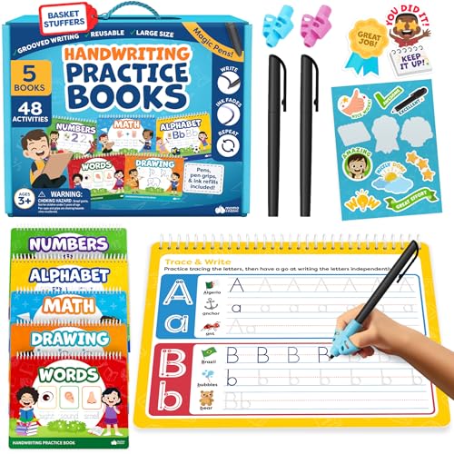 Magic Grooved Writing Practice for Kids Age 3-5 - Grooved Writing Books for Kids 3-5 - Handwriting...