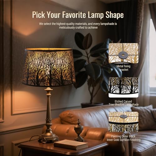 14×8.5" top x 16×10.5" bottom x 9.5" high Oval Metal Etched Lampshades. - image 2